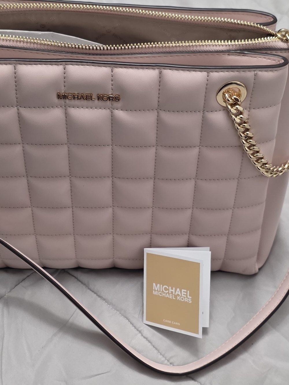 Michael Kors Quilted Pink Shoulder Tote